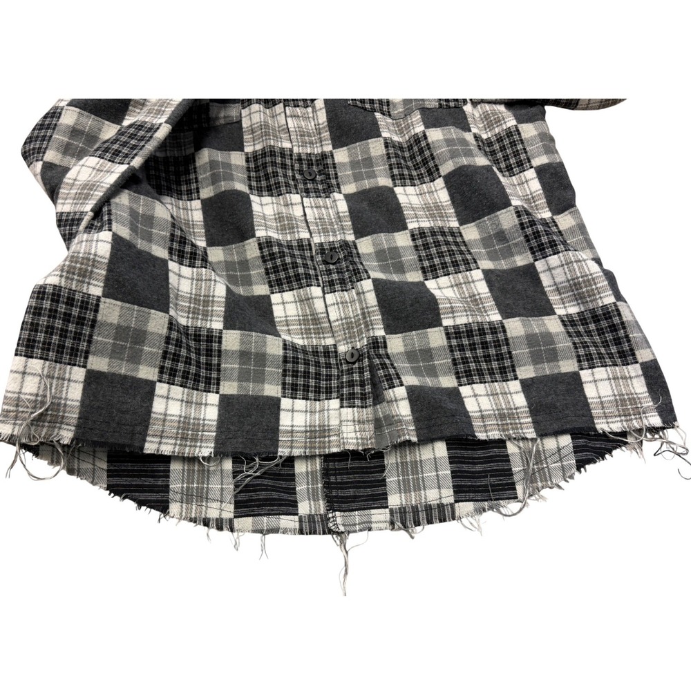 Gilded Intent Patchwork Plaid Grunge Button Up Sh… - image 6